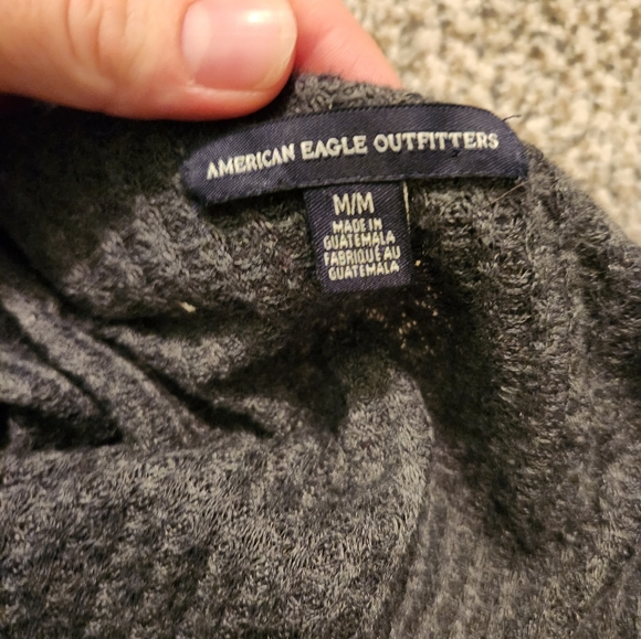 AE Gray Waffle Knit Cardigan - Picture 5 of 5